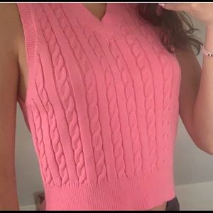 pink knit top